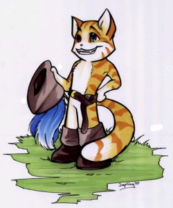 Rating: Safe Score: 0 Tags: anthro belt biped blue_eyes boots clothing domestic_cat e621 european_mythology fairy_tales featureless_crotch felid feline felis footwear fur gloves_(marking) grass hand_on_hip hat headgear headwear holding_clothing holding_hat holding_headgear holding_headwear holding_object leather male mammal markings mostly_nude mythology orange_body orange_fur pink_nose plant puss_in_boots_(fairy_tale) puss_in_boots_(folklore) shoes simple_background smile solo standing stripes tail temperance the_master_cat toony white_background white_body white_fur User: bunchy7s