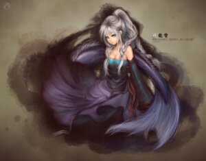 Rating: Safe Score: 0 Tags: armwear bare_shoulders blue_eyes braided_hair breasts cleavage clothed clothing dansearl detached_sleeves dress e621 female grey_hair hair humanoid long_hair monster monster_girl_(genre) solo User: bunchy7s