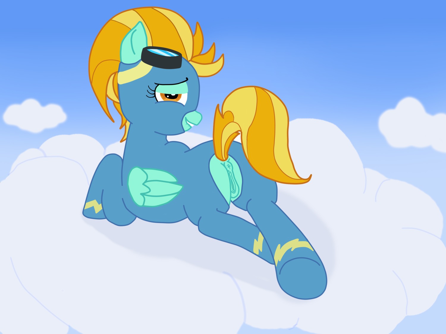 4:3 absurd_res anatomically_correct anatomically_correct_genitalia anatomically_correct_vulva animal_genitalia animal_vulva anus baronvonboschitt bedroom_eyes bite biting_lip biting_own_lip blue_body blue_feathers butt clothed clothing cloud costume e621 easy_access equid equine equine_genitalia equine_vulva eyewear feathered_wings feathers female feral friendship_is_magic genitals goggles half-closed_eyes hasbro hi_res hooves lightning_dust_(mlp) lips looking_at_viewer looking_back mammal my_little_pony mythological_creature mythological_equine mythology narrowed_eyes outside pegasus presenting presenting_hindquarters raised_tail seductive self_bite skimpy sky skyscape smile solo tail uniform vulva wings