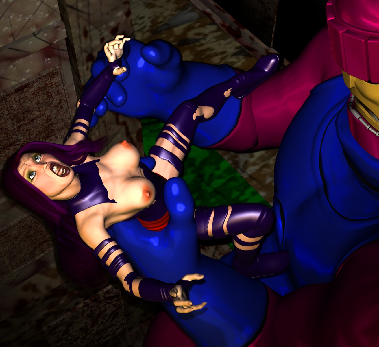 1girls 3d female male marvel marvel_comics psylocke_(kwannon) rape robot_boy rule34 sentinel sex_machine somedrawingsdude straight_hair x-men