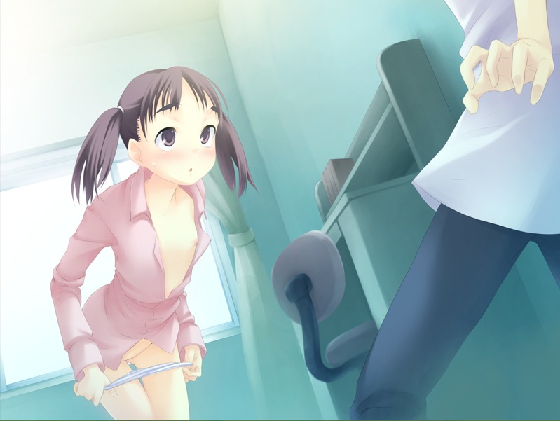 black_eyes black_hair brother_and_sister chair desk female kagami_aya kagami_kouhei panties rule34 siblings underwear yume_miru_kusuri