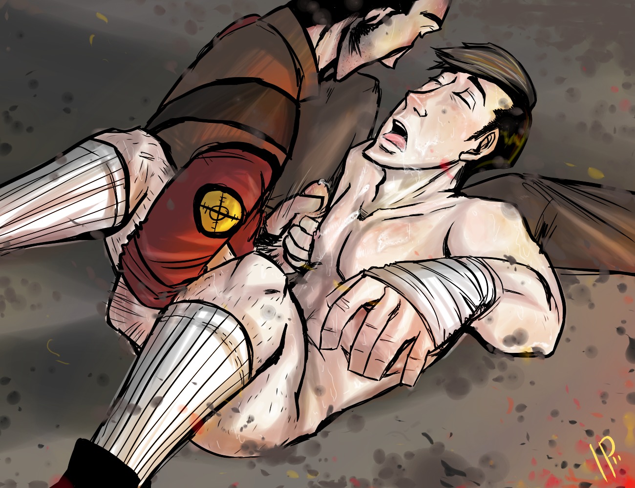 handjob male multiple_males rule34 scout_(team_fortress_2) sniper_(team_fortress_2) team_fortress_2 yaoi