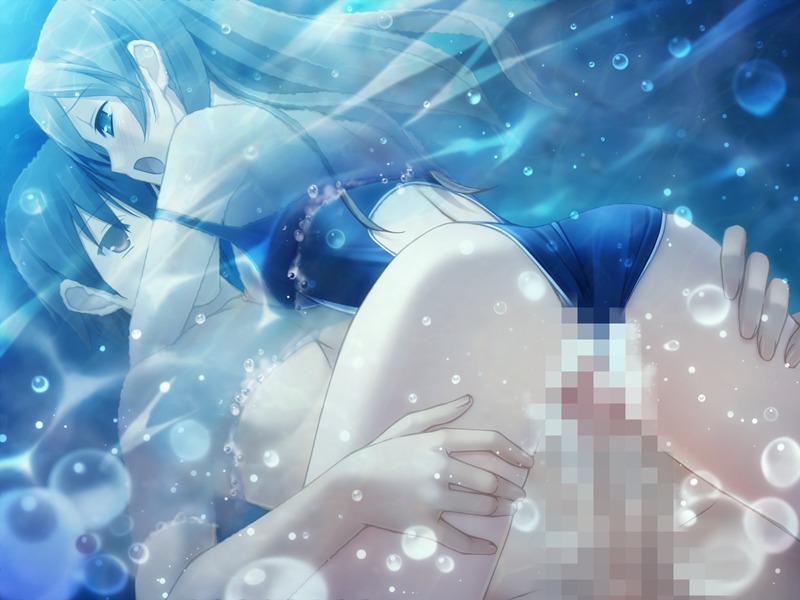 blush breasts censored cum cum_inside female kanekiyo_miwa natsu_no_ame rule34 sex underwater underwater_sex water