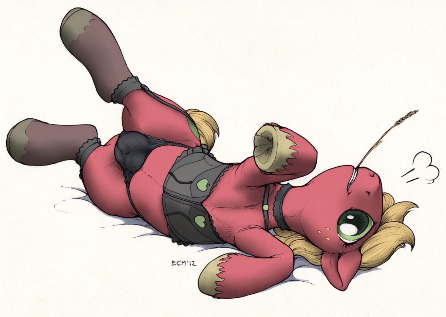 2012 big_macintosh_(mlp) bulge choker chromaskunk clothed clothing colored crossdressing cutie_mark e621 earth_pony ecmajor equid equine feral friendship_is_magic garter_straps green_eyes hair hasbro hi_res hooves horse jewelry legwear lingerie male mammal my_little_pony necklace panties pony presenting quadruped simple_background solo stockings underwear