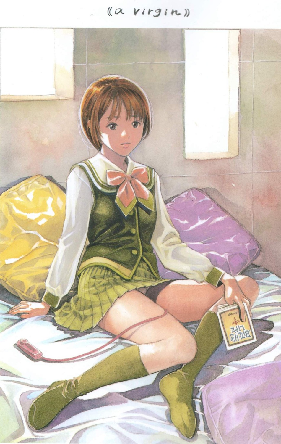 female highres panties rule34 school_uniform seifuku serafuku short_hair skirt underwear uniform vibrator