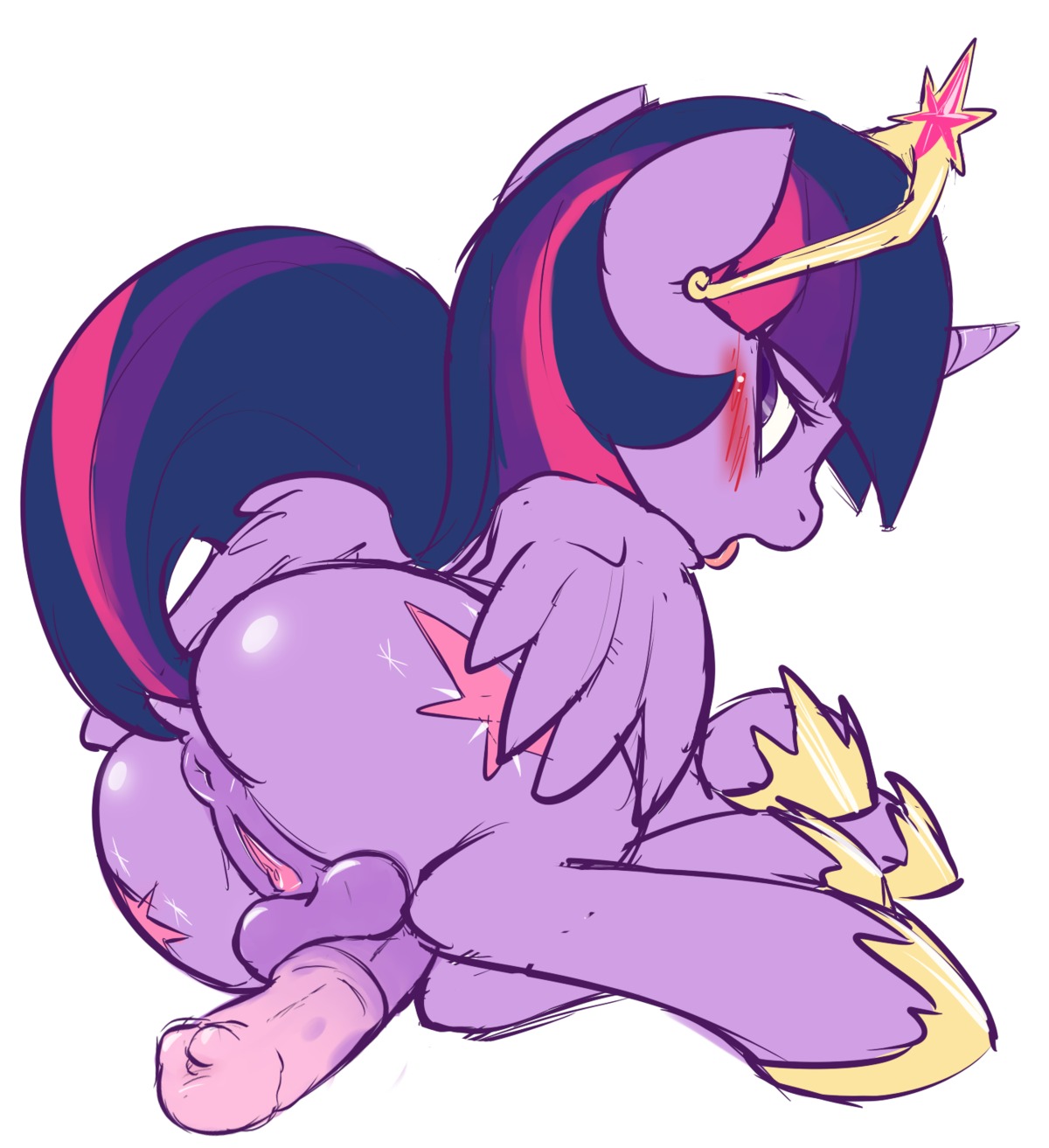2013 animal_genitalia animal_penis anus atrolux backsack balls blush butt clitoral_winking clitoris conditional_dnp cutie_mark digital_media_(artwork) e621 equid equine equine_genitalia equine_penis erection feathered_wings feathers feral friendship_is_magic fur genitals hair hasbro herm herm_feral hi_res horn intersex intersex_feral mammal multicolored_hair my_little_pony mythological_creature mythological_equine mythology nude penis penis_backwards penis_tuck purple_body purple_eyes purple_feathers purple_fur purple_hair simple_background solo twilight_sparkle_(mlp) two_tone_hair vulva white_background winged_unicorn wings