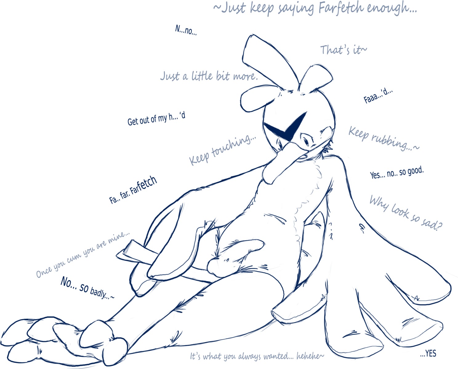 anthro anthrofied farfetch'd leek male male_only monochrome nintendo nude penis pokemon rule34 sitting solo tagme