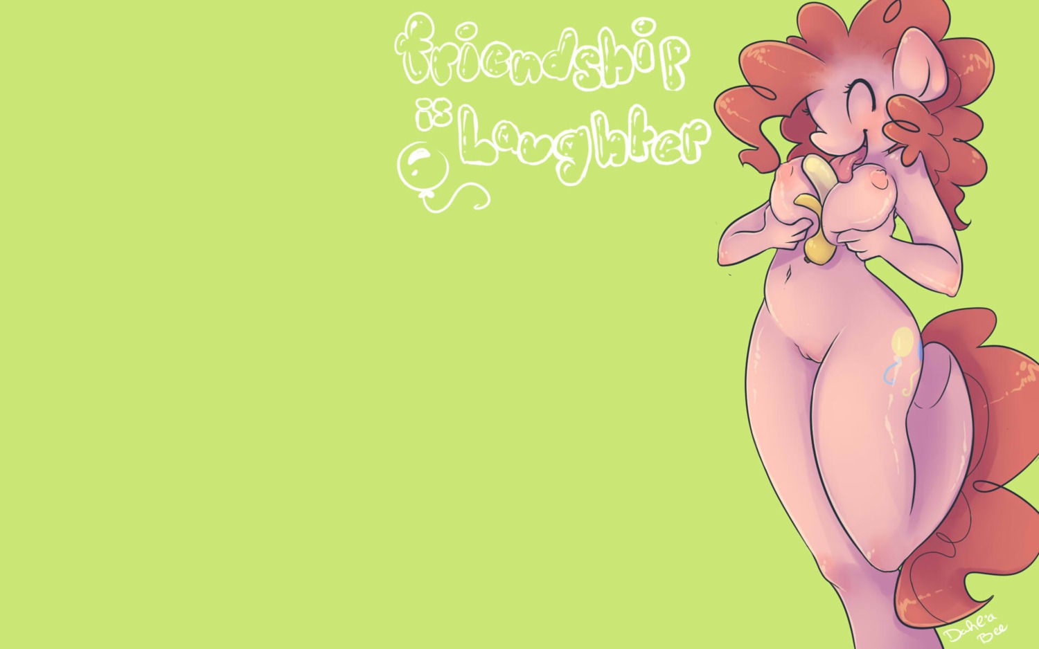 16:10 2013 anthro anthrofied banana breasts cutie_mark dahliabee e621 earth_pony english_text equid equine eyes_closed female food food_fetish friendship_is_magic fruit fur genitals green_background hair hasbro hi_res horse licking mammal my_little_pony nipples nude pink_body pink_fur pink_hair pinkie_pie_(mlp) plant pony simple_background smile solo suggestive suggestive_food tail text tongue tongue_out vulva wallpaper widescreen