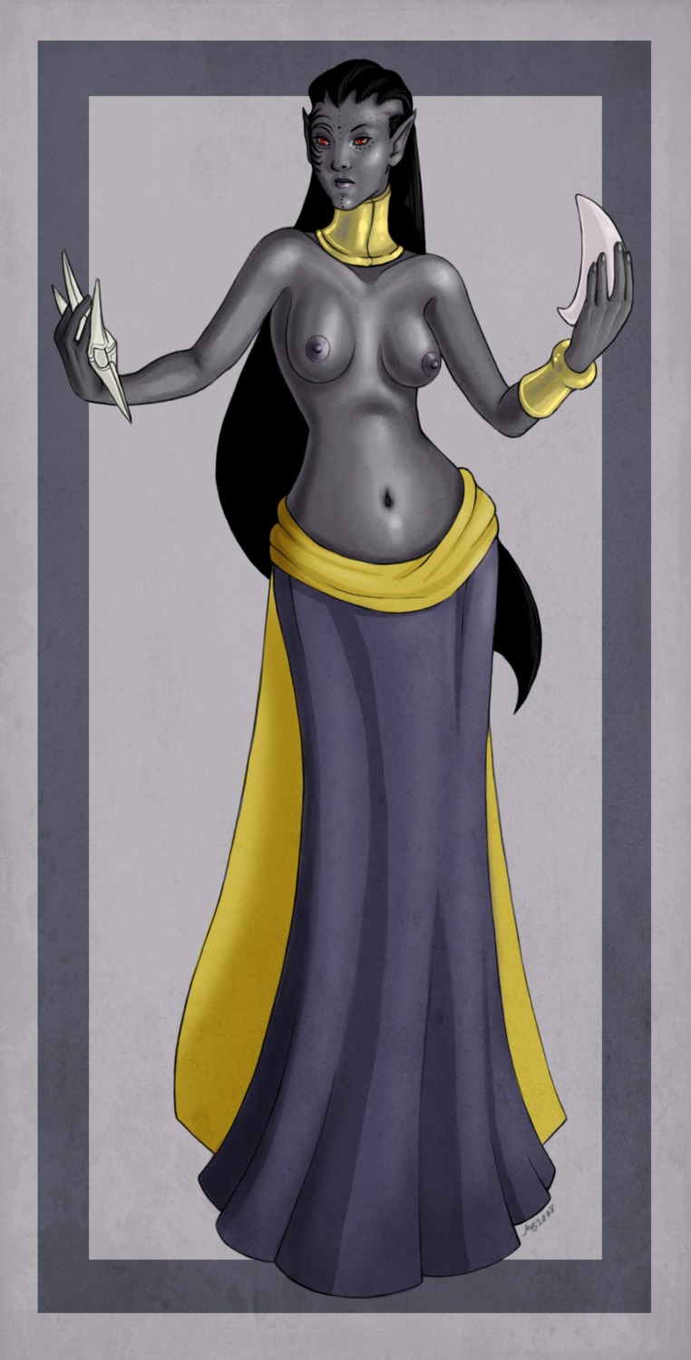1girls 2d azura_(elder_scrolls) breasts daedra daedric_prince female female_only nipples oblivion rule34 solo solo_female the_elder_scrolls topless