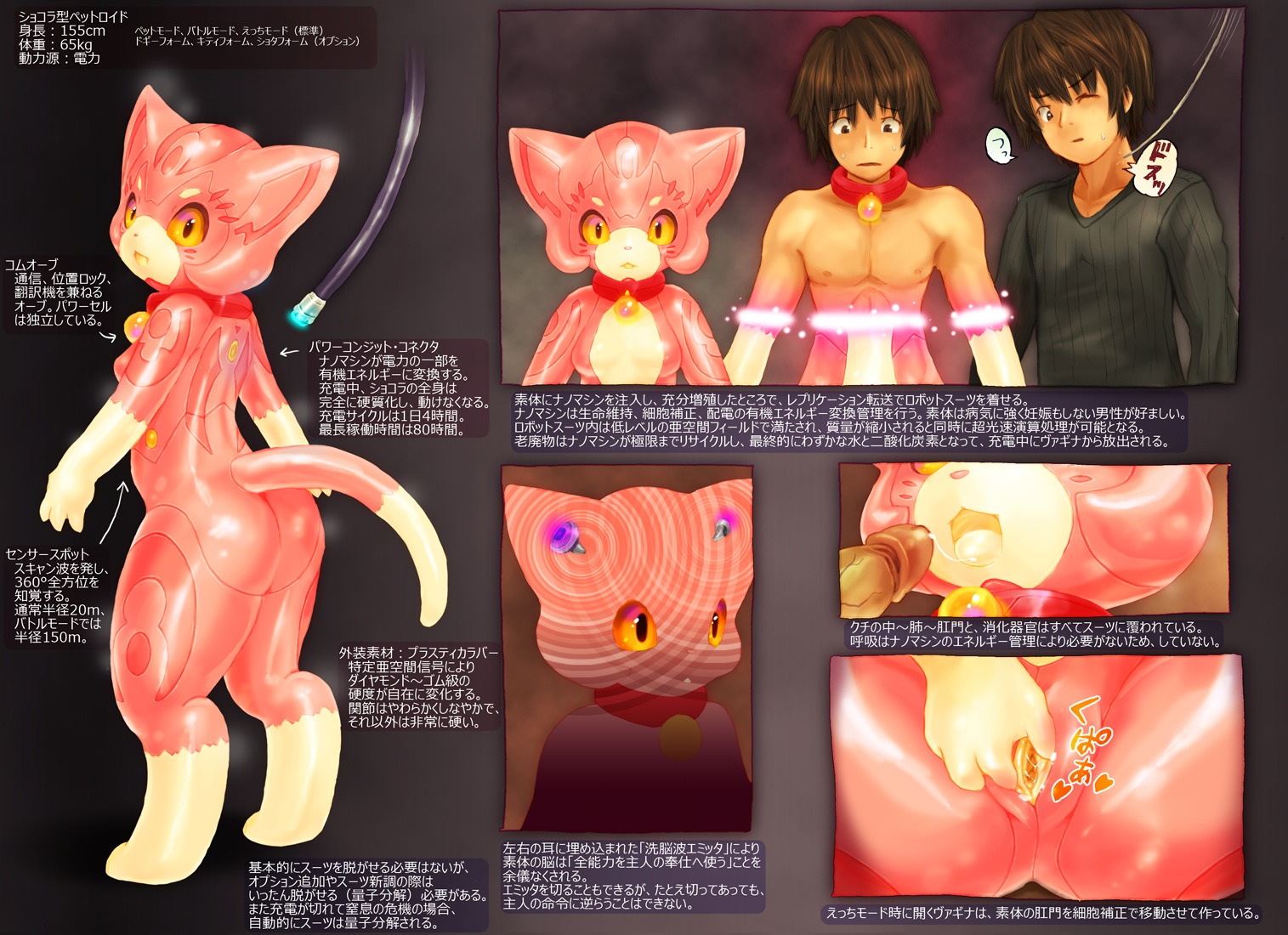 2011 anthro assimilation brown_hair chocolat_(tetetor-oort) collar disembodied_penis domestic_cat duo e621 erection felid feline felis female gender_transformation genitals hair human human_to_anthro humanoid_genitalia humanoid_penis japanese_text machine male mammal masturbation mind_control mtf_transformation penis petroid robot robotization shrinking size_transformation solo_focus sound_effects species_transformation spread_vulva spreading tail tetetor-oort text transformation translated vaginal vaginal_masturbation vulva yellow_eyes