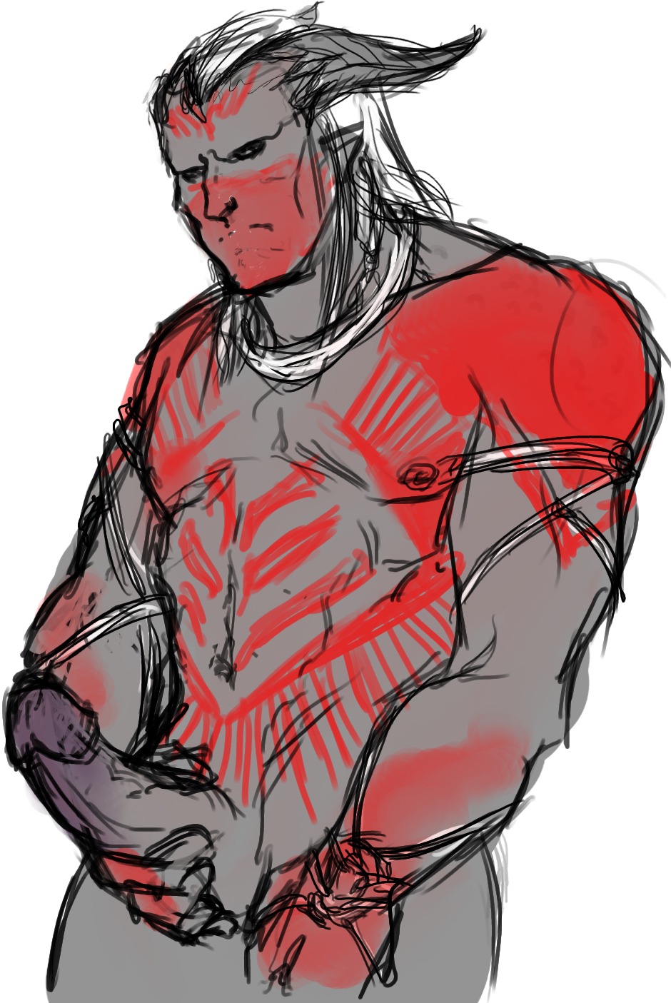 1boy dragon_age dragon_age_2 male male_only masturbation qunari rule34 tagme