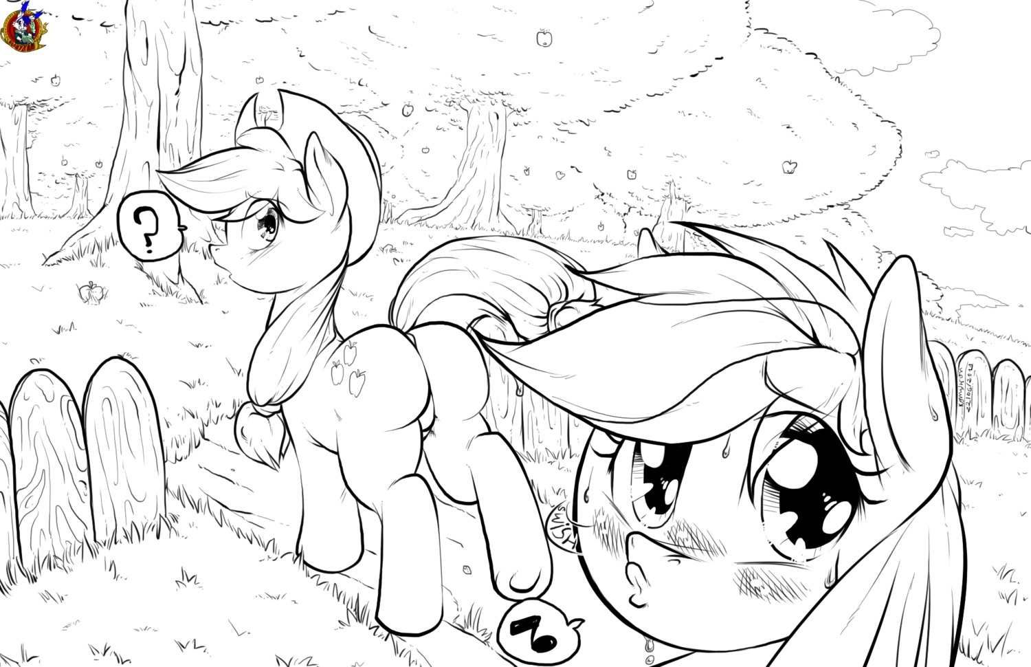 applejack_(mlp) ass blush earth_pony equine female feral friendship_is_magic hasbro horse konny_kon my_little_pony pegasus pony rainbow_dash_(mlp) rule34 straight_hair