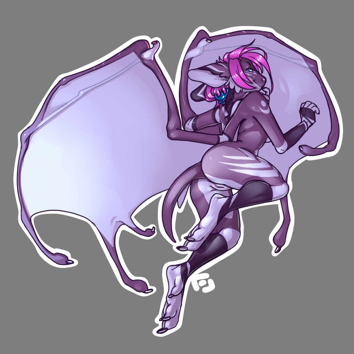 1:1 alpha_channel anthro anus biped blue_eyes breasts dragon e621 feet female fur furred_dragon furred_scalie genitals hair hi_res hindpaw looking_at_viewer lotix mammal membrane_(anatomy) membranous_wings mythological_creature mythological_scalie mythology nude paws pink_hair scalie simple_background solo tail transparent_background vulva wings