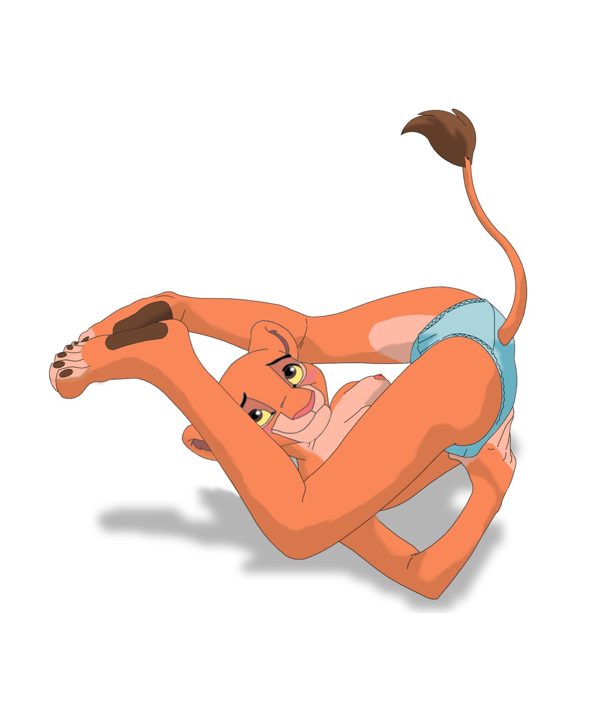 anthro anthrofied blush breasts camel_toe child clothing disney e621 felid female hi_res kiara_(the_lion_king) kovu. lion mammal pantherine panties solo tail tail_tuft the_lion_king tlk92024 tuft underwear young