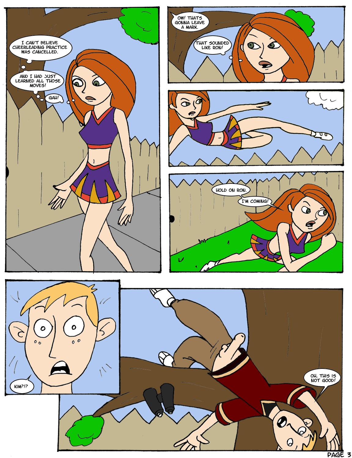 1boy 1girls ann_possible backyard_shabang bonnie_rockwaller comic disney english_text female human james_timothy_possible karmagik kim_possible kimberly_ann_possible male penis ron_stoppable rule34 shego straight straight_hair tagme text