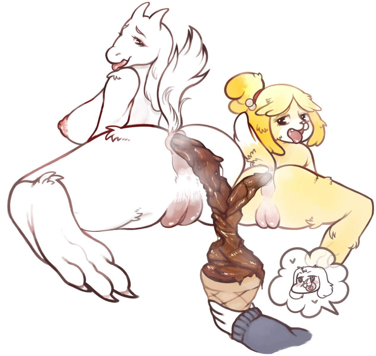 2014 4_toes animal_crossing anthro anus areola big_breasts blue_clothing blue_sweater blue_topwear boss_monster_(undertale) bovid breasts butt canid canine canis caprine cave_story claws clothing crossover digital_media_(artwork) domestic_dog duo_focus e621 feces feces_as_food feces_on_food feet female female_pooping food fur genitals group hair hi_res horn isabelle_(animal_crossing) lagomorph leporid looking_at_viewer mammal mimiga nintendo nipples nude open_mouth paws picorna pooping pooping_in_ice_cream_cone pooping_on_food pooping_together rabbit scar scatplay shaded shih_tzu simple_background smile spread_legs spreading sue_sakamoto sweater toe_claws toes tongue topwear toriel toy_dog undertale undertale_(series) vulva white_background white_body white_fur