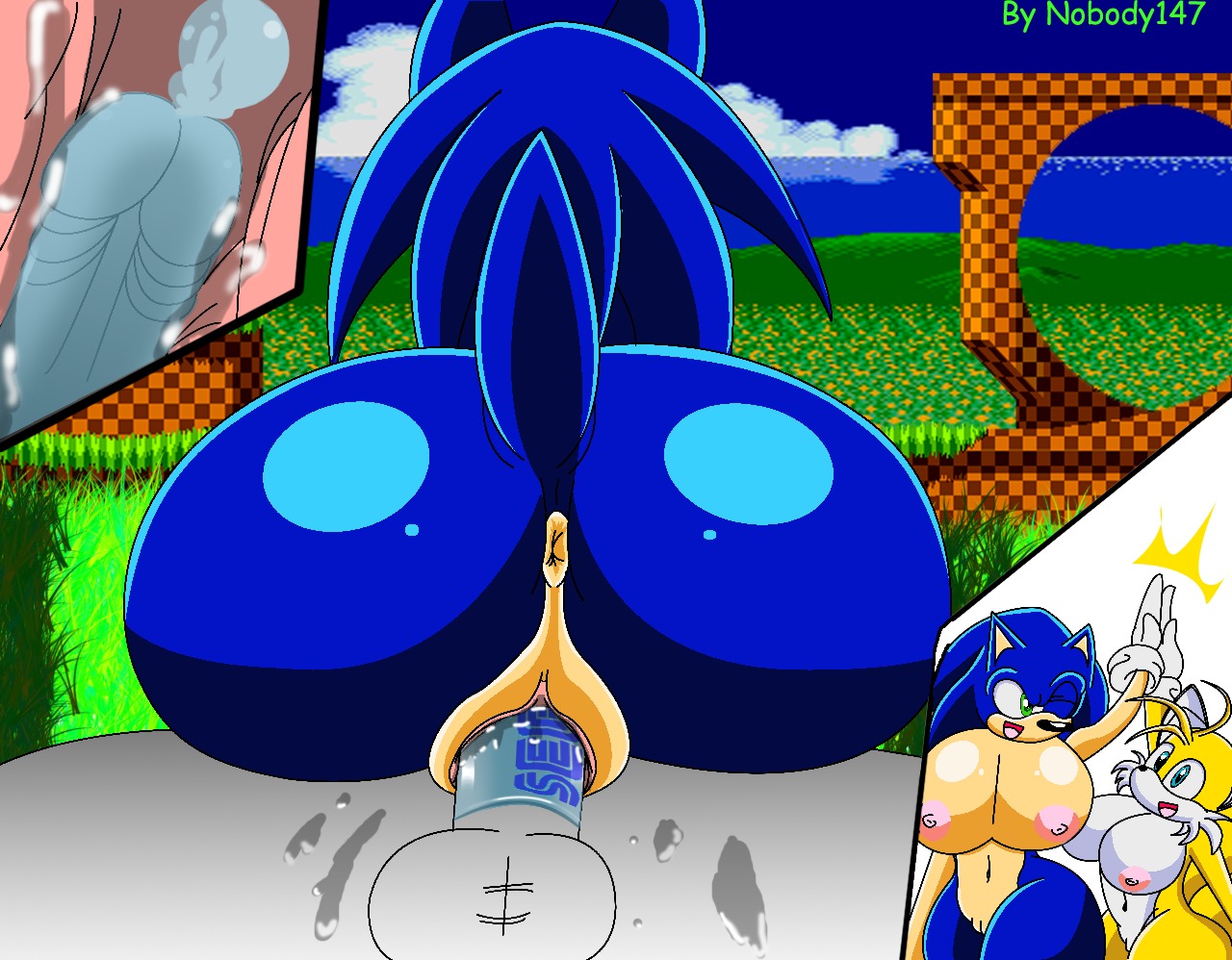 after_sex anthro anus balls big_breasts big_butt blue_body blue_eyes blue_fur blue_hair bodily_fluids breasts butt canid canine condom crossgender cum cum_in_vagina cum_inside digital_media_(artwork) duo_focus e621 emanata erection eulipotyphlan female filled_condom flash_emanata fox fur genital_fluids genitals gesture green_eyes group hair hedgehog high_five huge_breasts huge_butt internal logo male male/female mammal miles_prower nipples nobody147 one_eye_closed orgasm penetration penis safe_sex sega sega_logo sex sexual_barrier_device sonic_the_hedgehog sonic_the_hedgehog_(series) vaginal vaginal_penetration vulva wearing_condom