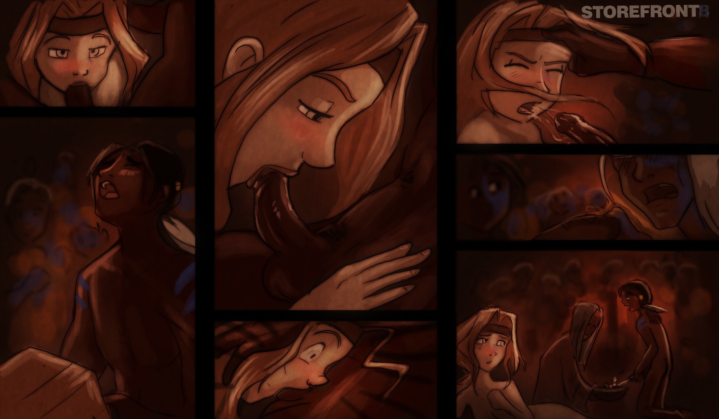 blowjob cumming deepthroat female headband interrupted_blowjob liberty's_kids native_american orgasm_from_oral pleasure_face pushing_head_down red_hair ritual rule34 sarah_phillips shocked_expression starts_to_like_it storefront8 tagme