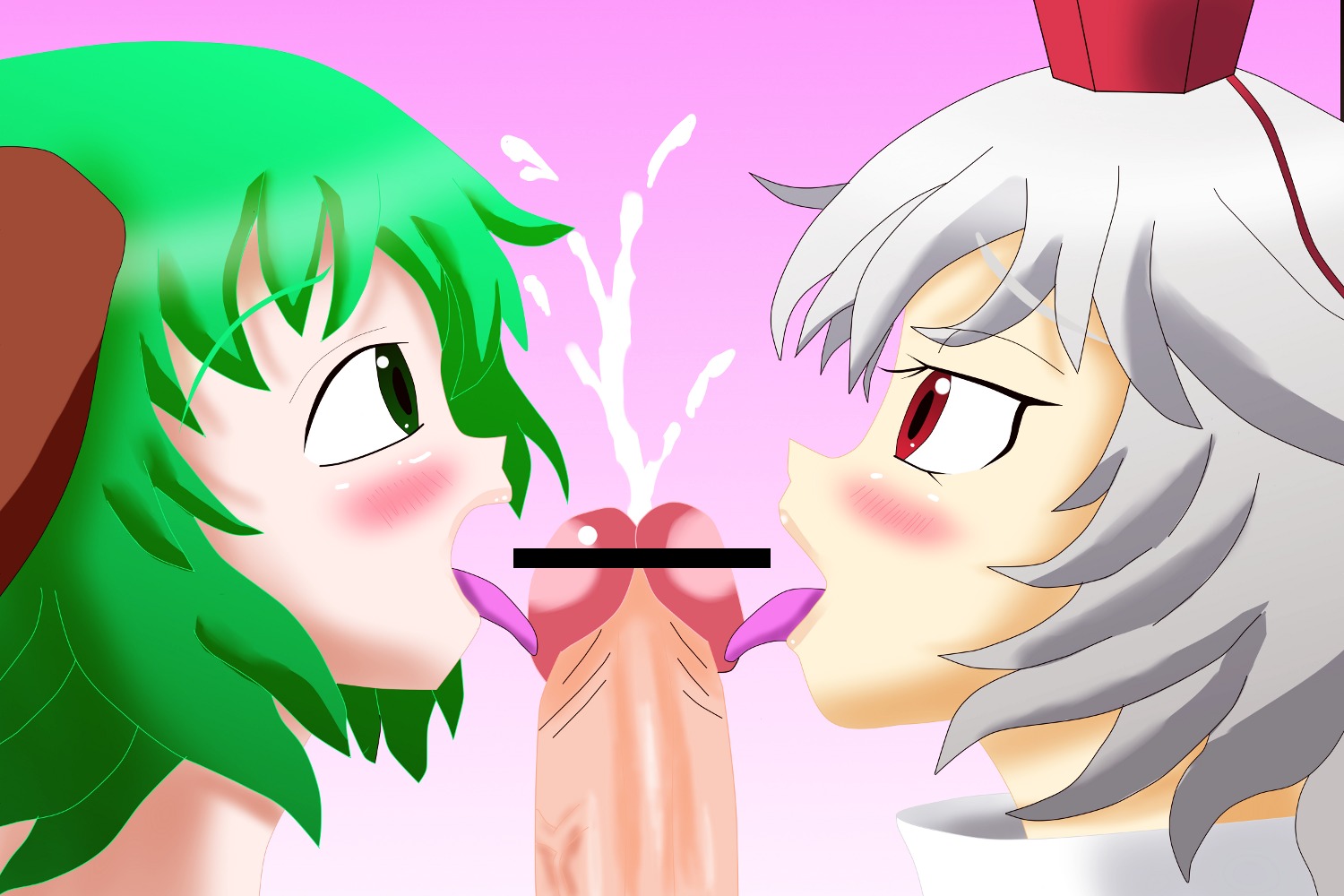 artist_request female kyouko_kasodani male momiji_inubashiri partial_male rule34 tagme touhou