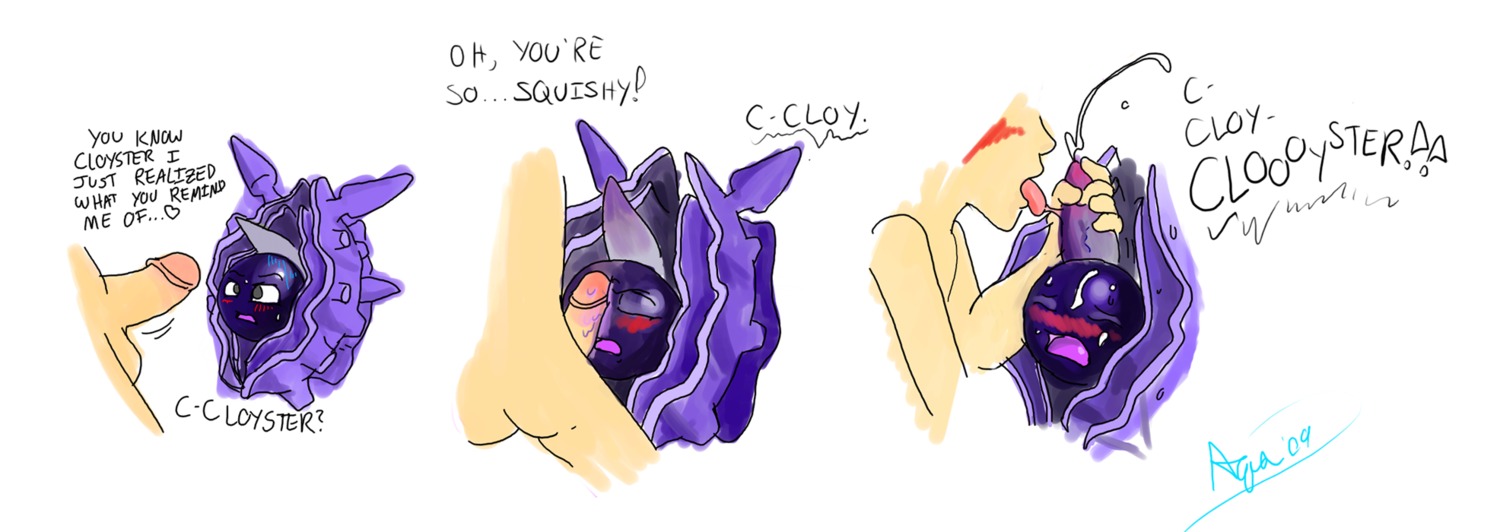cloyster color cum human interspecies male male_only multiple_males nintendo penis pokemon rule34 tagme yaoi