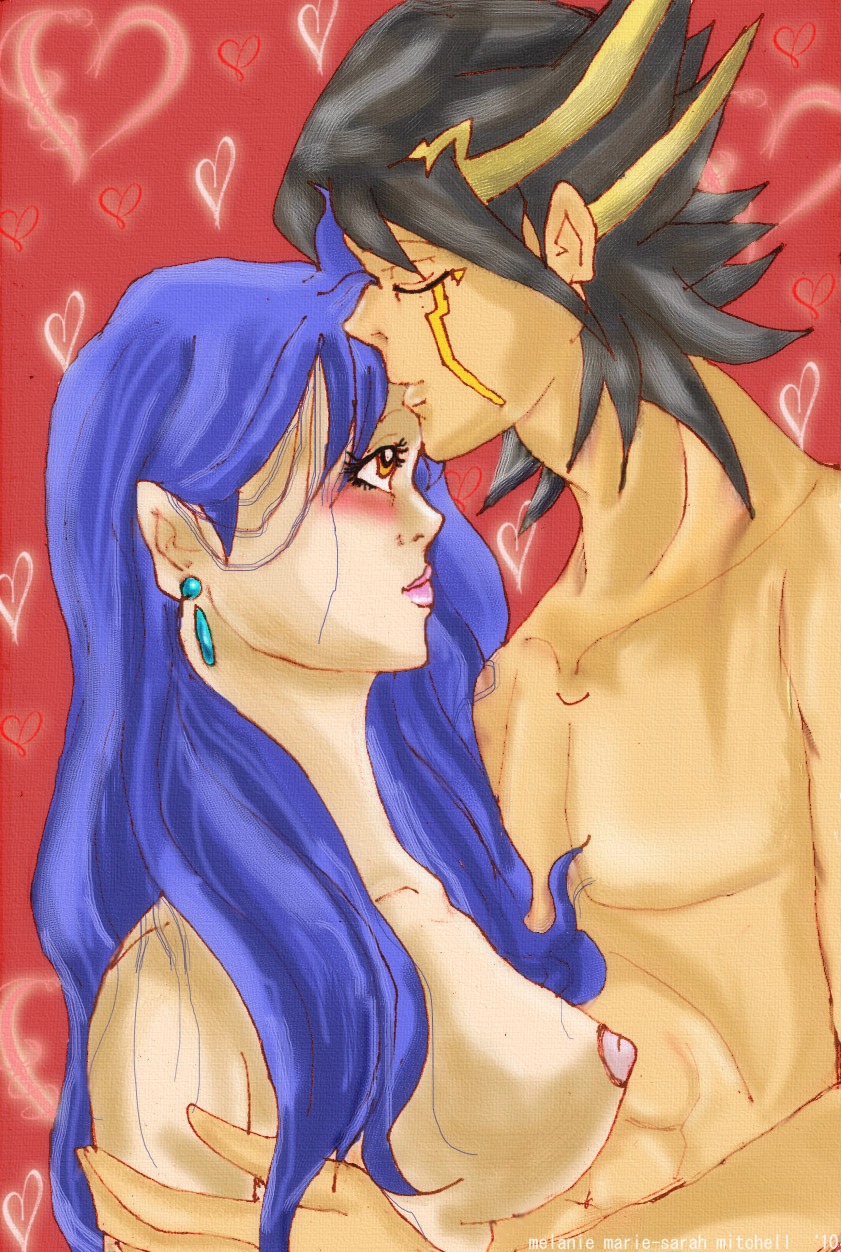 abs female hugging human male mina_simington nippleless_male nude pecs romantic rule34 straight yu-gi-oh! yu-gi-oh!_5d's yusei_fudo