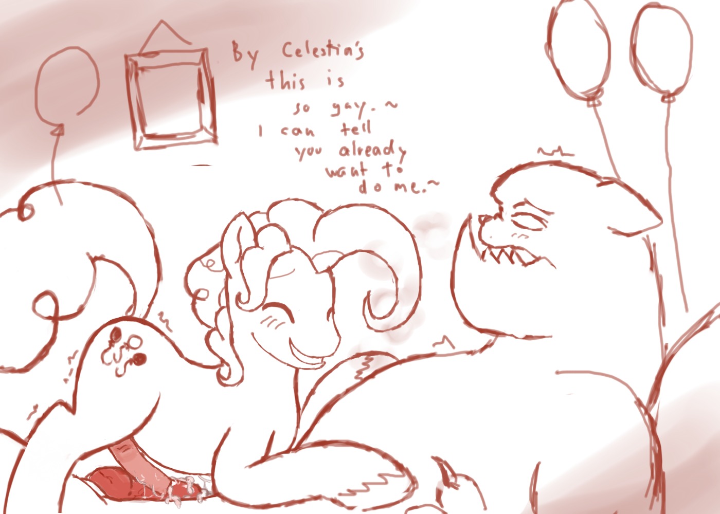 animal_genitalia animal_penis attached_to_balloon balloon blush bodily_fluids canid claws crossgender cutie_mark diamond_dog_(mlp) duo e621 earth_pony english_text equid equine equine_genitalia equine_penis erection eyes_closed feral floppy_ears friendship_is_magic frottage ftm_crossgender genital_fluids genitals hair hasbro hooves horse inflatable knot lemonscent long_hair male male/male mammal monochrome my_little_pony party penile penis penises_touching pinkie_pie_(mlp) pony precum romantic romantic_couple sex shaking sketch smile teeth text trembling