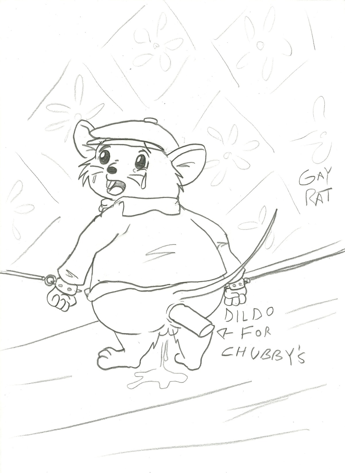 1boy anus balls bernard_(the_rescuers) bondage disney furry gay_rat male male_only monochrome no_humans rough_sketch rule34 solo tagme testicles the_rescuers