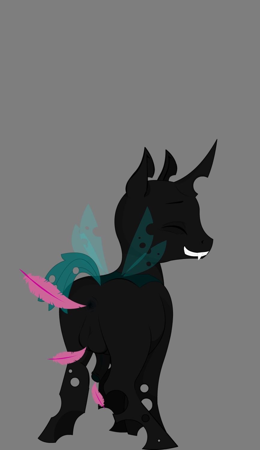 alpha_channel anus arthropod balls changeling_(mlp) e621 feathered_wings feathers foreskin friendship_is_magic genitals grammarshinehyena half-erect hasbro hi_res horn humanoid_genitalia humanoid_penis male my_little_pony penis solo sundae_(original_character) tickling tickling_anus tickling_balls tickling_genitalia tickling_penis wings