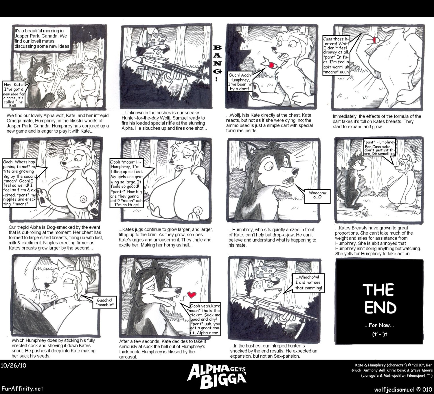 2010 alpha_and_omega anthro anthrofied balls black_bars bodily_fluids breast_expansion breasts busty_feral canid canine canis comic comic_sans crest_animation_studios cum duo_focus e621 english_text erection expansion fellatio female feral genital_fluids genitals greyscale group hi_res humphrey_(alpha_and_omega) kate_(alpha_and_omega) letterbox looking_at_another male male/female mammal marker_(artwork) monochrome nipples oral oral_penetration peeping pen_(artwork) penetration penile penis sex tail text traditional_media_(artwork) url wolf wolf_j._samuel wolfjedisamuel