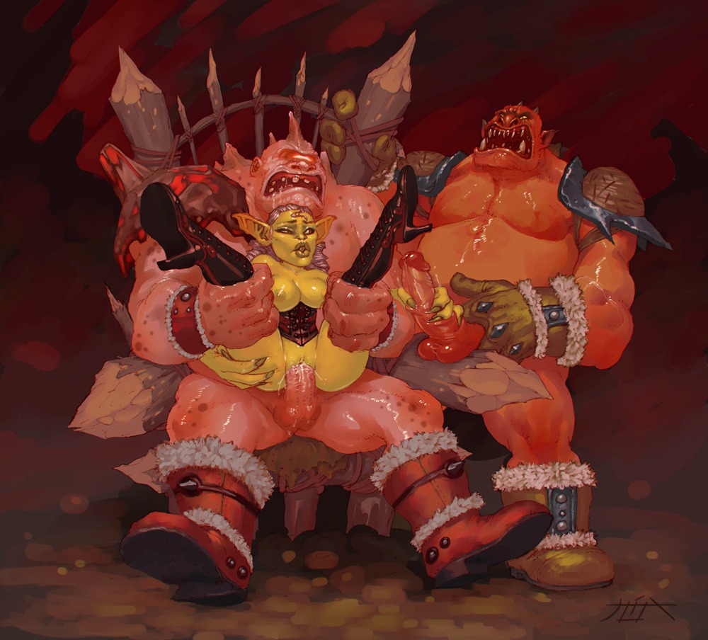 female goblin goblin_(warcraft) goblin_female humanoid ogre ogre_(warcraft) pussy rule34 tagme world_of_warcraft