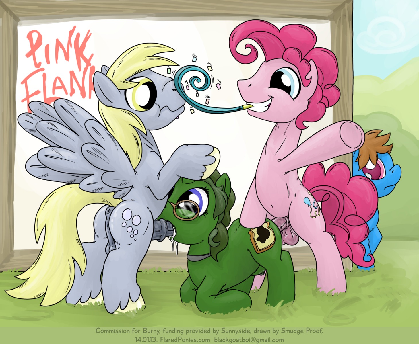 ambiguous_penetration blonde_hair blue_eyes confetti crossgender cutie_mark derpy_hooves_(mlp) digital_media_(artwork) double_penetration e621 earth_pony english_text equid equine erection fan_character feathered_wings feathers fellatio female feral friendship_is_magic genitals green_hair grey_body grey_feathers group group_sex hair hasbro hi_res hooves horse male male/female mammal my_little_pony mythological_creature mythological_equine mythology nude oral oral_penetration pegasus penetration penile penis pink_hair pinkie_pie_(mlp) pony public public_sex sex smudge_proof spitroast text url voyeur wings yellow_eyes