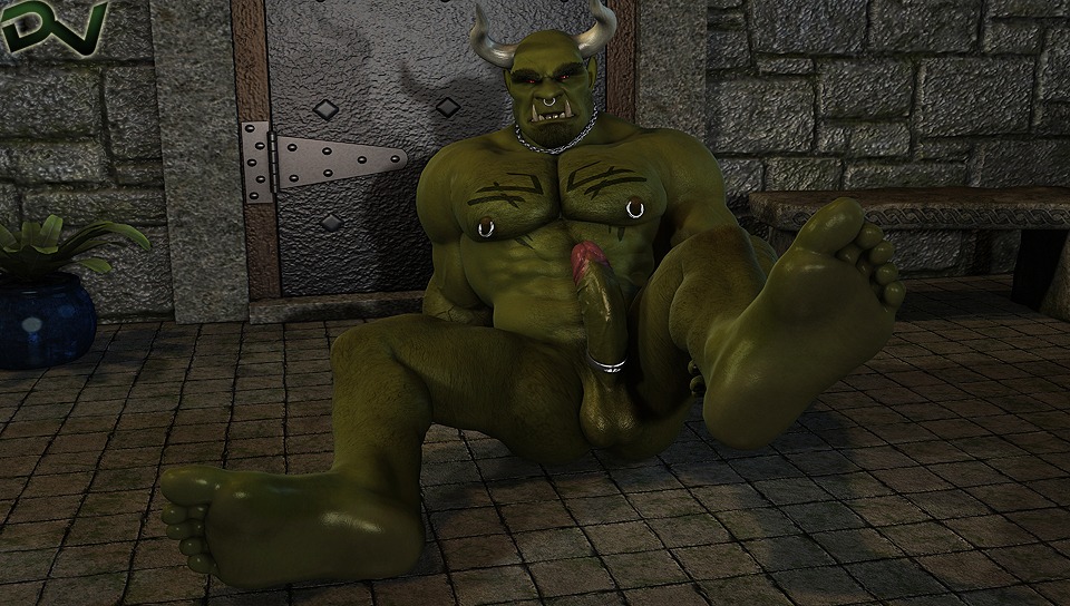 3d_(artwork) abs balls biceps darkviperbara digital_media_(artwork) e621 erection facial_piercing feet foot_focus genitals green_body green_skin hindpaw horn humanoid humanoid_feet humanoid_genitalia humanoid_penis humanoid_pointy_ears hybrid jewelry male muscular muscular_humanoid muscular_male nipple_piercing nipples nose_piercing nose_ring not_furry orc paws penis piercing plantigrade pointy_ears presenting red_eyes ring_piercing shadow solo tattoo tusks