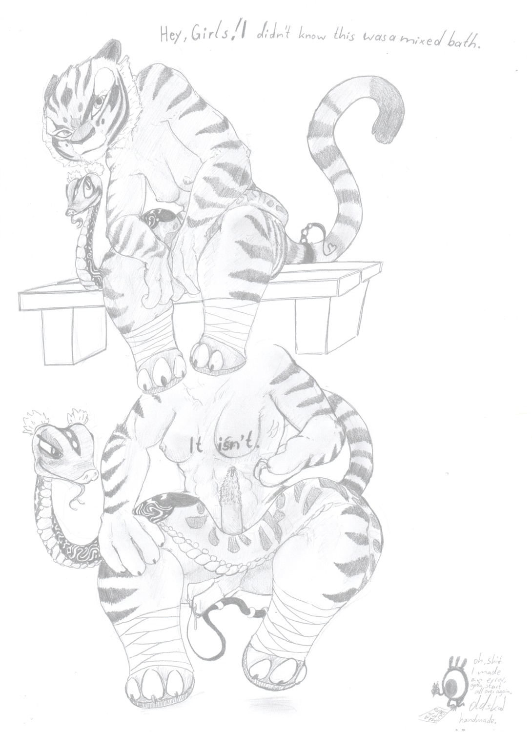 anthro dreamworks feline female feral imaajfpstnfo kung_fu_panda master_tigress master_viper reptile rule34 rule_63 scalie snake tiger