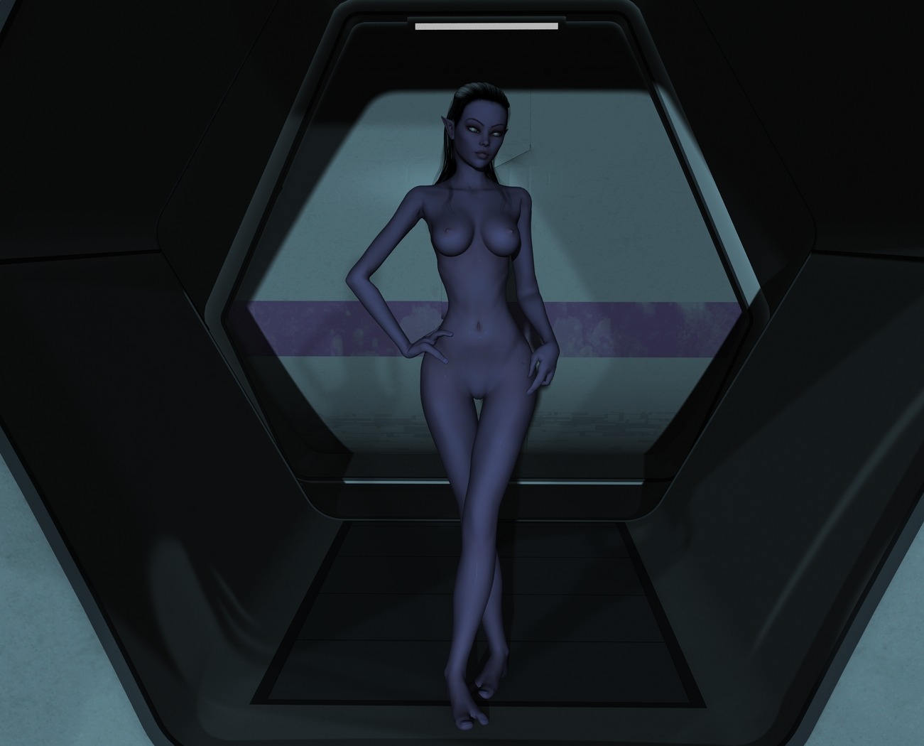 1girls 3_fingers 3_toes 3d alien_girl bioware black_hair breasts completely_naked completely_nude female female_only hourglass_figure mass_effect nude nude_female pointy_ears quarian rule34 sir_anon5 solo solo_female tagme tali'zorah_nar_rayya thigh_gap white_eyes