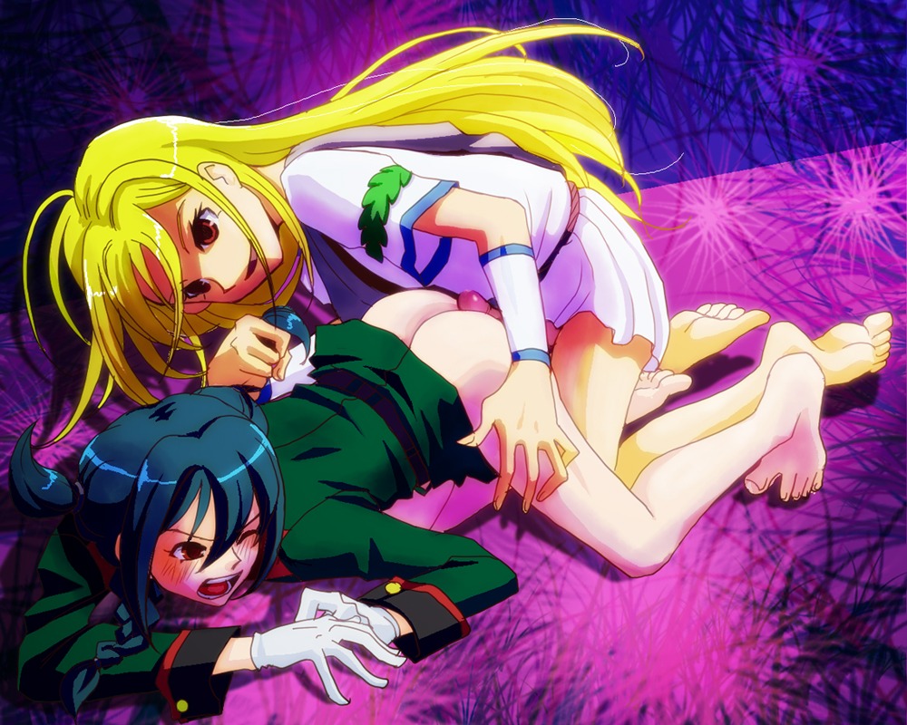 2boys ass assjob blonde_hair blush braid buttjob forced_yaoi gloves green_hair imminent_rape inazuma_eleven inazuma_eleven_(series) long_hair lying male male_only military military_uniform mistorene_callus multiple_boys multiple_males no_pants open_mouth penis rape red_eyes rule34 sex smile terumi_afuro trap trap_on_trap uniform wink yaoi