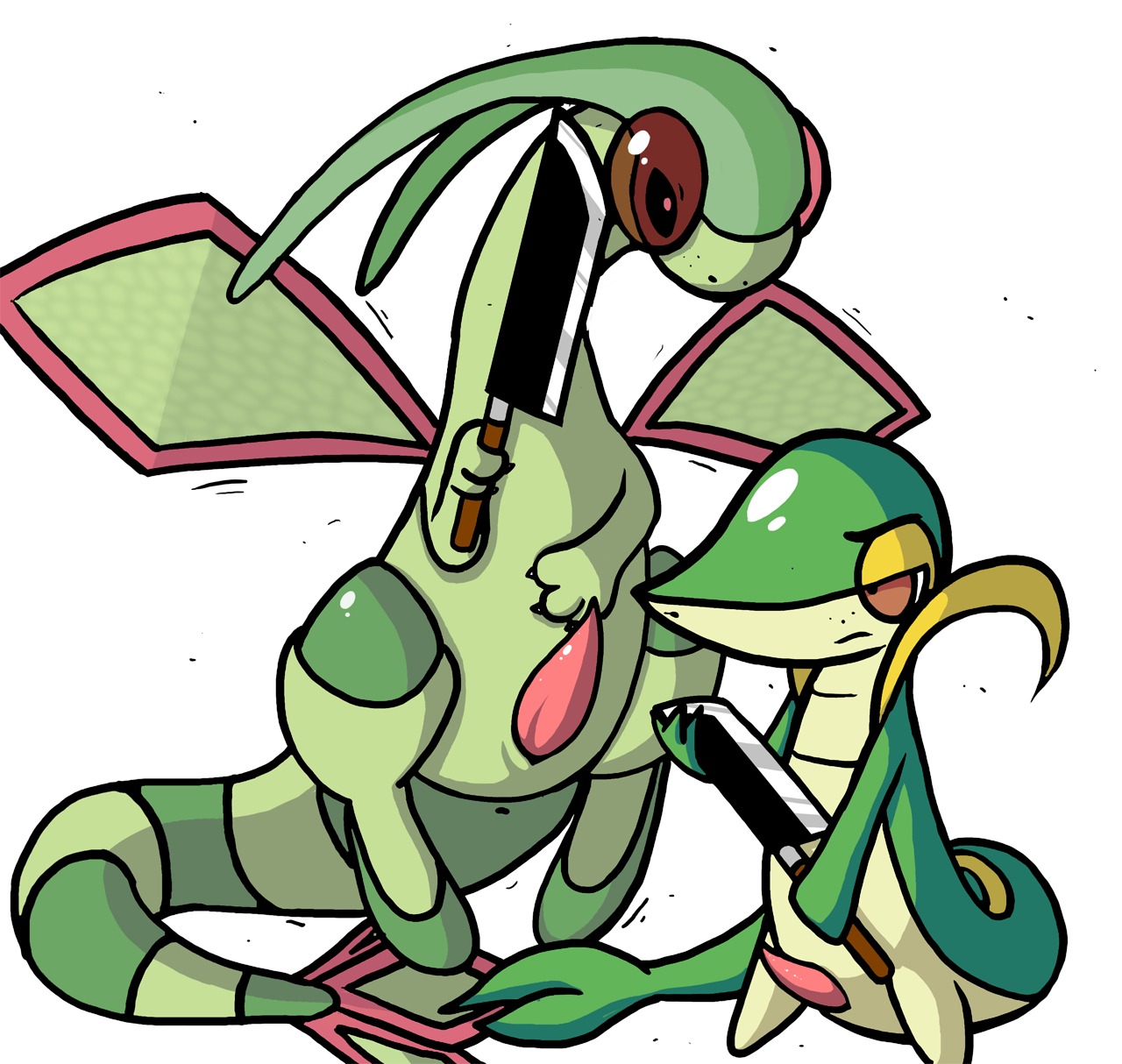 baginazard dragon feral flygon freckles furry gay knife male male_only no_humans penis pokemon pokemon_(species) pokemon_bw pokemon_rse rule34 scalie snake snivy