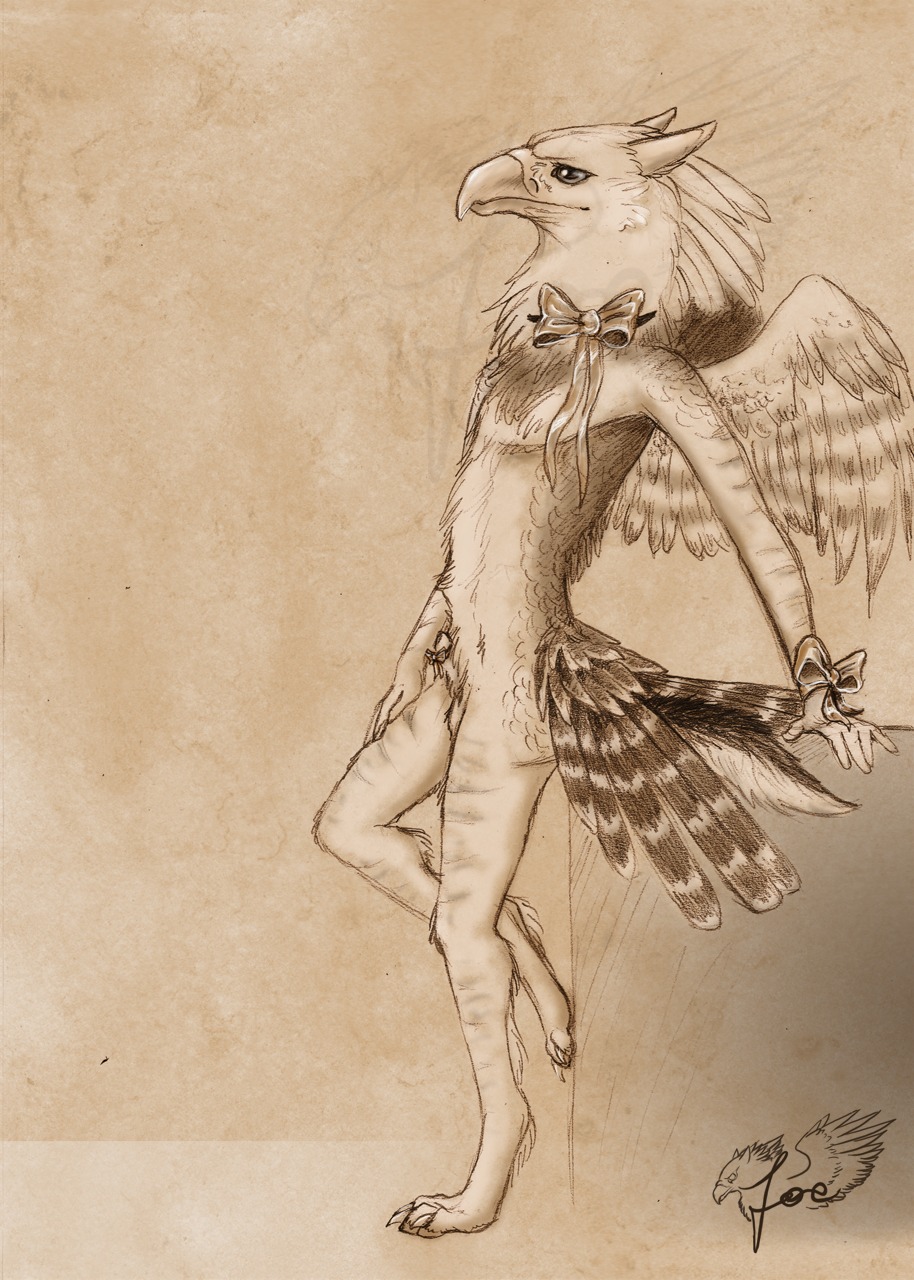 animal_genitalia anthro avian beak biped e621 feathered_wings feathers femboy fully_sheathed genitals gryphon hi_res male mjoellnir monochrome mythological_avian mythological_creature mythology nude raised_leg ribbons sepia sheath simple_background sketch solo standing wings wolfgryph