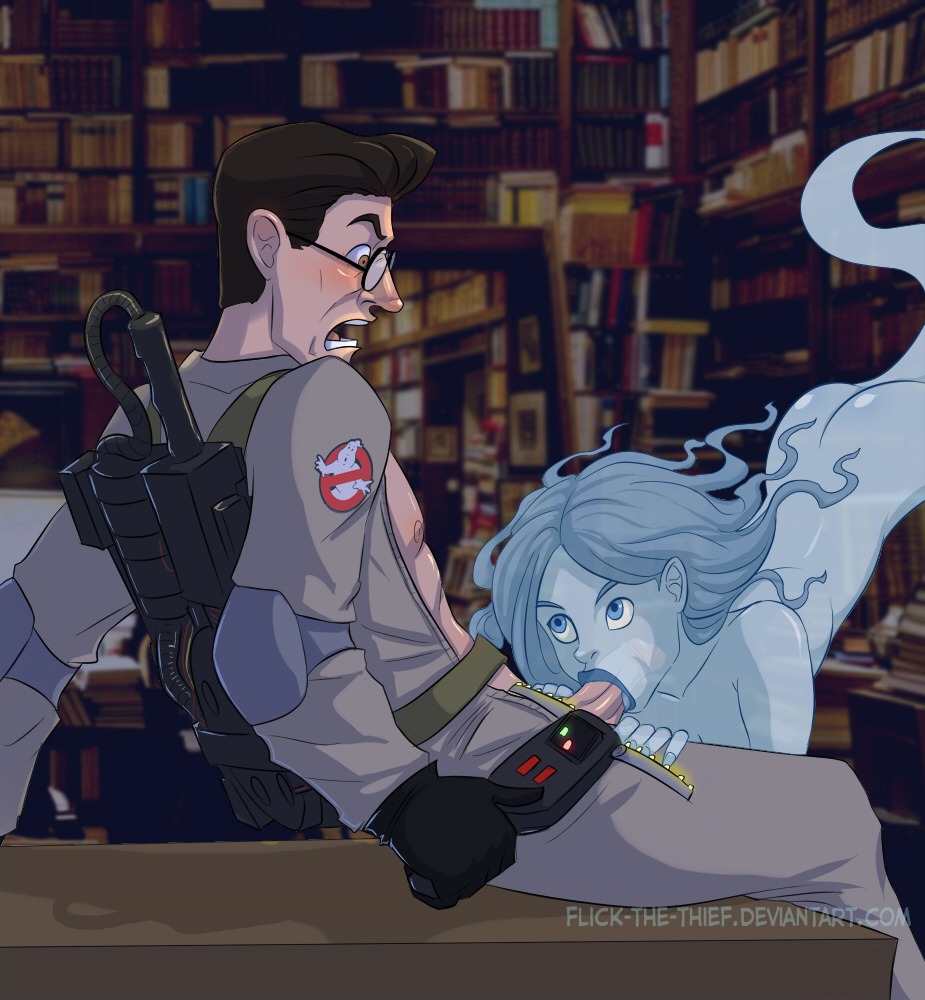 1boy 1girls egon_spengler fellatio female flick ghost ghost_girl ghostbusters male penis rule34 tagme