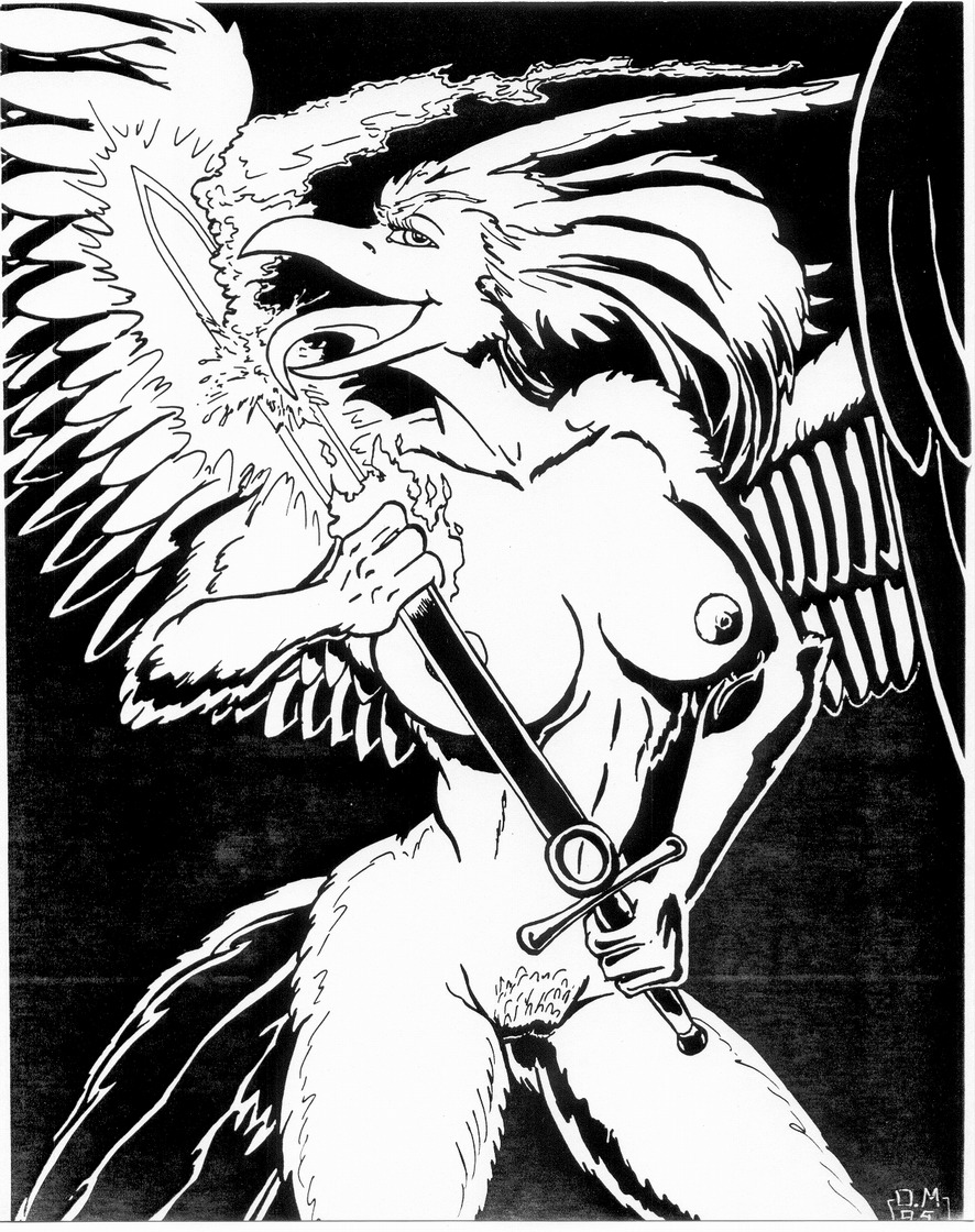 1995 anthro avian breasts cave e621 european_mythology feathered_wings feathers female fire genitals greek_mythology greyscale licking melee_weapon monochrome mythological_avian mythological_bird mythological_creature mythological_firebird mythology nipples non-mammal_breasts non-mammal_nipples oscar_marcus phoenix plume solo spread_wings sword tongue tongue_out vulva weapon wings