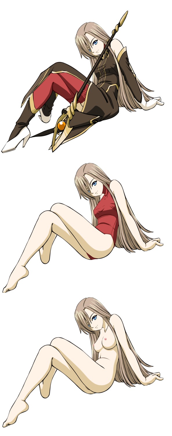 1girls artist_request barefoot blue_eyes feet female female_only hair_over_one_eye high_resolution long_hair nude pubic_hair rule34 sitting smile solo tales_of_(series) tales_of_the_abyss tear_grants thighhighs