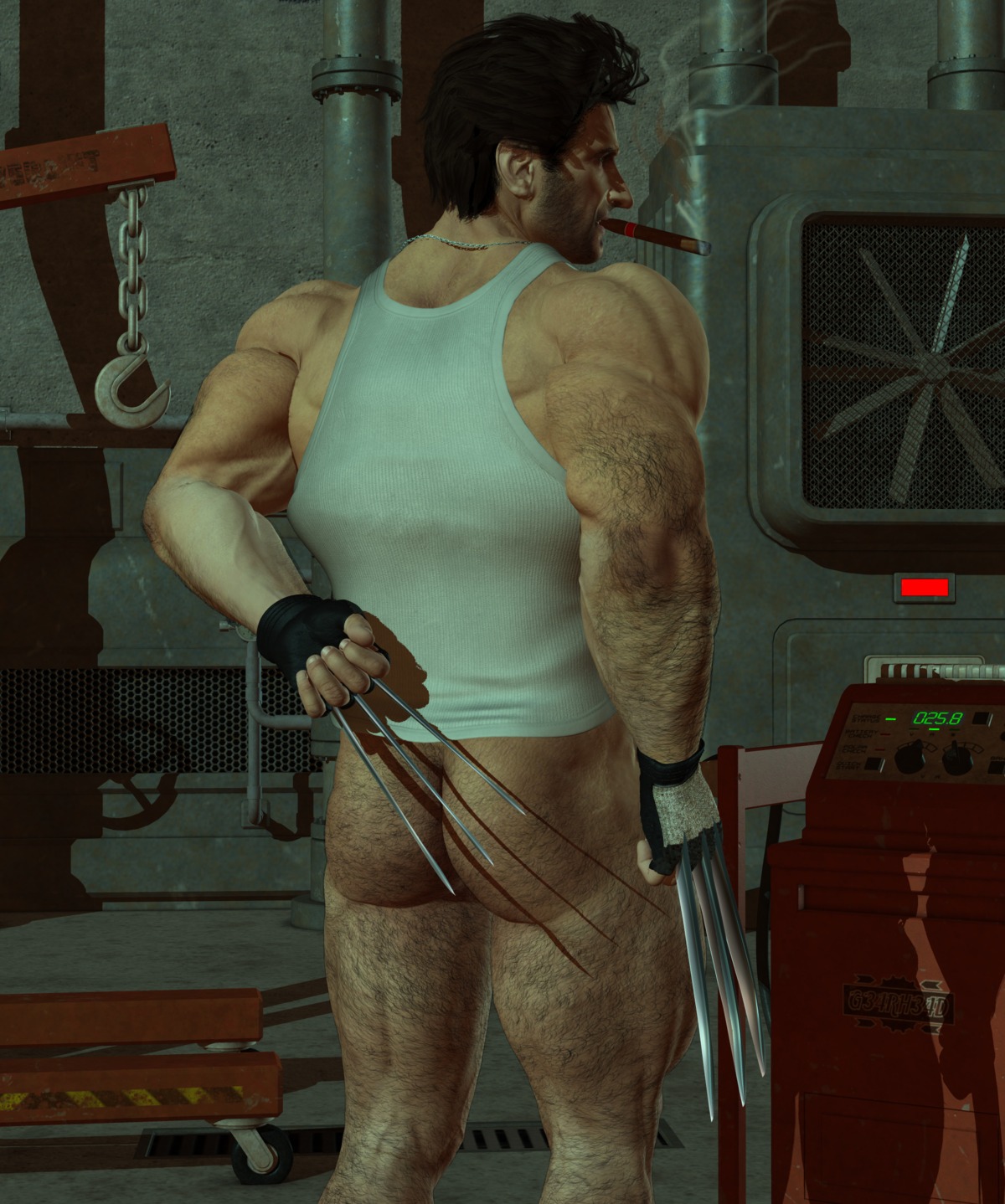 1boy 3d james_howlett male male_only marvel marvel_comics mutant rule34 solo wolverine_(x-men) x-men yaoi yolco