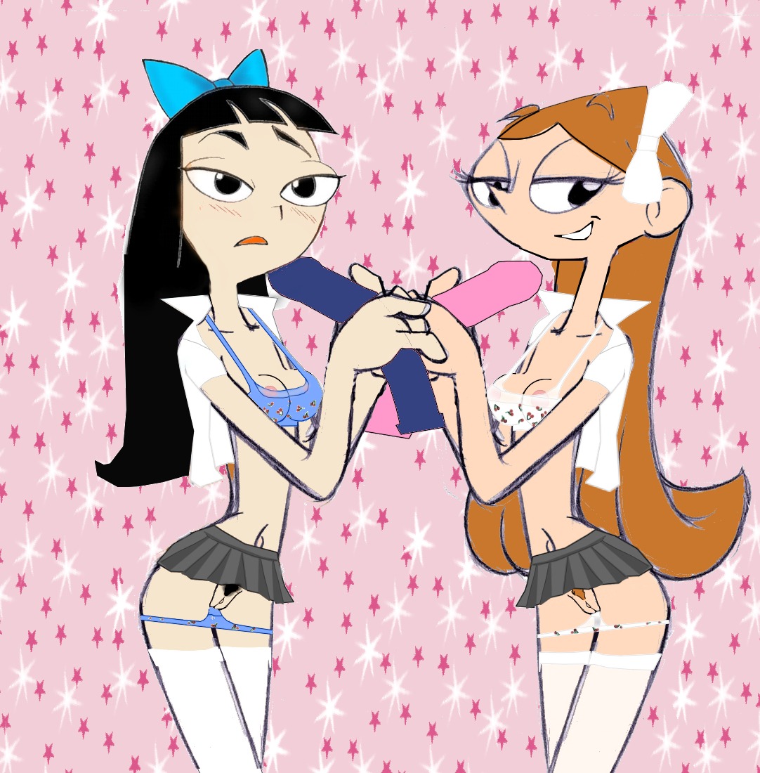 asian_female black_hair candace_flynn disney disney_channel disney_xd female female_only ginger human multiple_females multiple_girls phineas_and_ferb pussy rule34 stacy_hirano tagme white_female