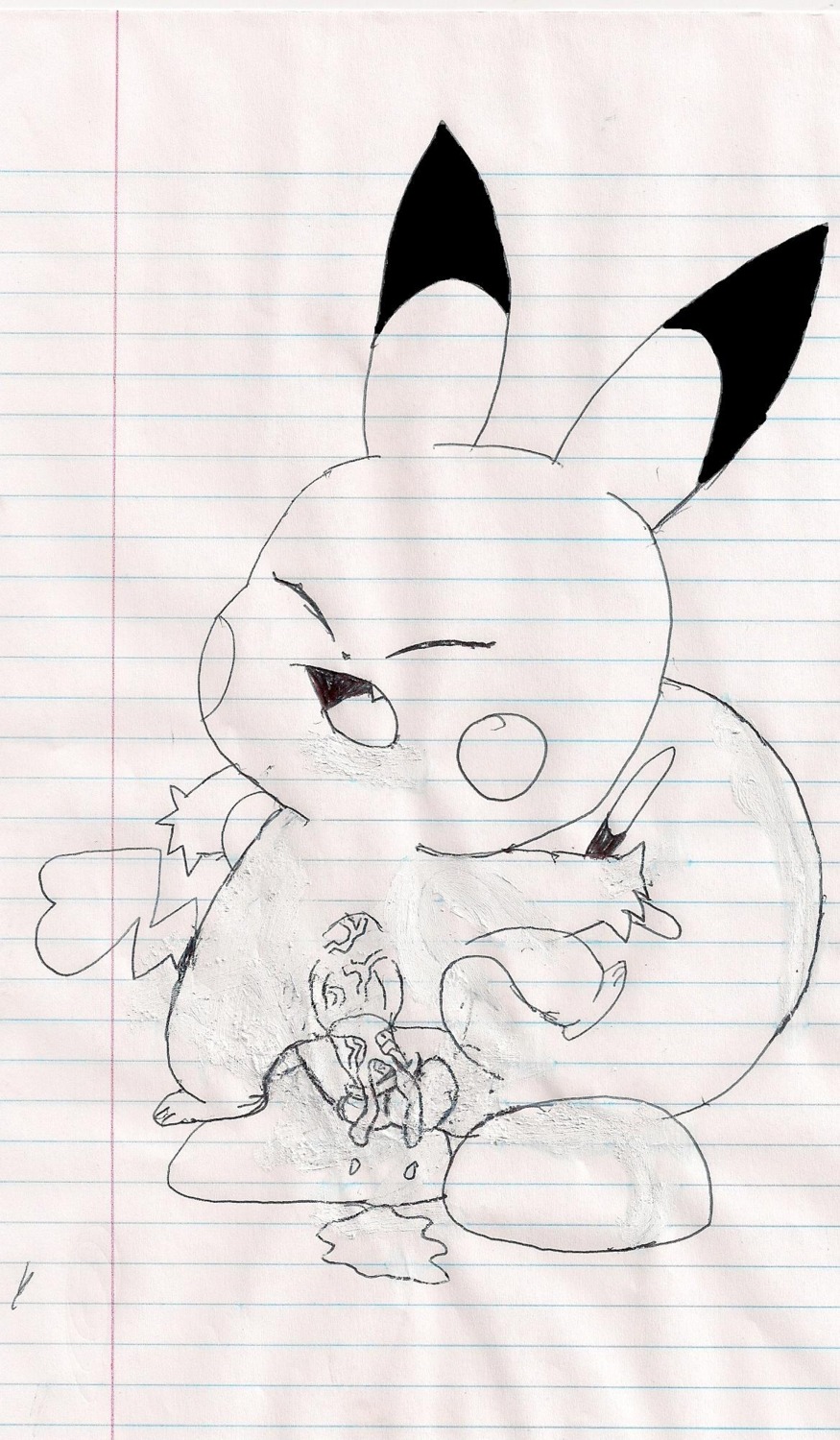 carrying crossover female feral fur insertion interspecies kirby kirby_(series) male monochrome nintendo nude penis pikachu pokemon pussy rule34 sex tagme vulva