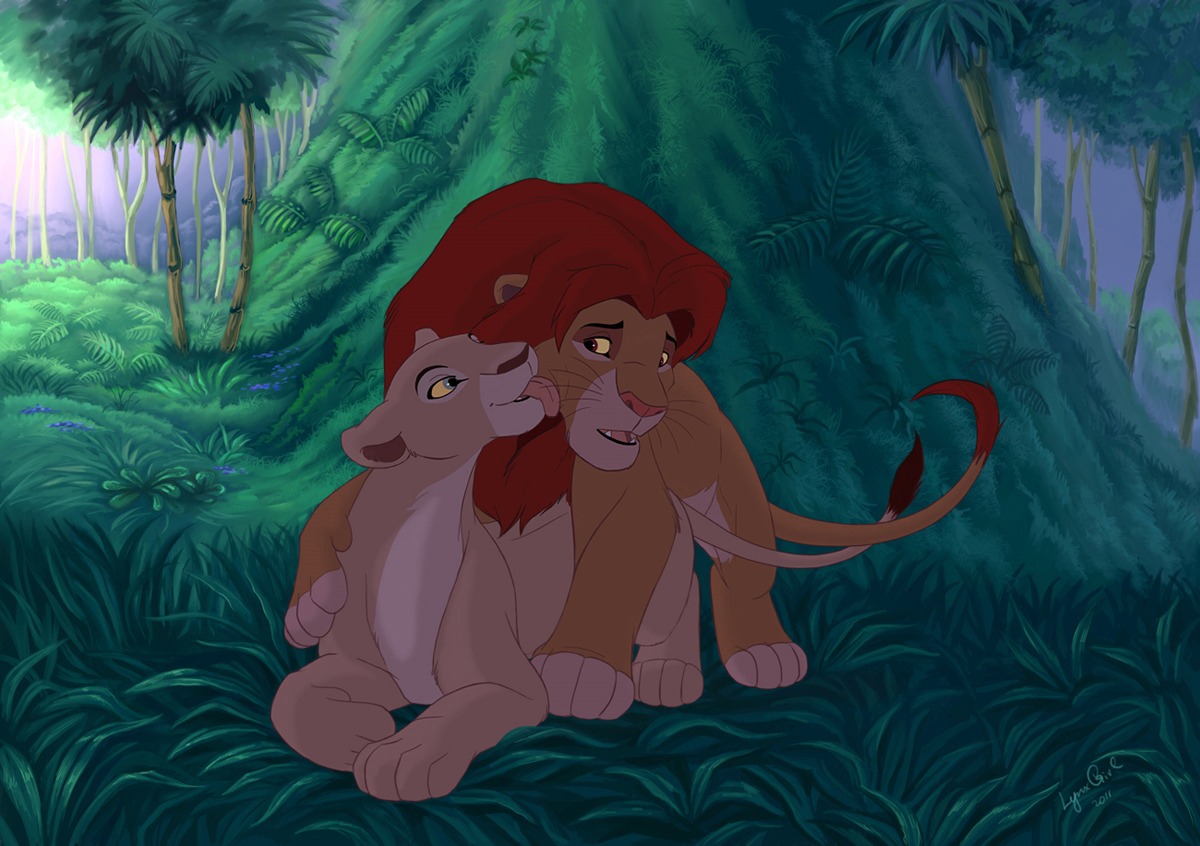2011 blue_eyes brown_body brown_eyes brown_fur canon_couple detailed_background digital_media_(artwork) digitigrade disney duo e621 felid female female_feral feral feral_on_feral forest from_behind_position front_view fur happy happy_sex intraspecies jungle licking lion love male male/female male_feral mammal mounting multicolored_body multicolored_fur nala_(the_lion_king) nature on_model outside pantherine plant quadruped reallynxgirl romantic romantic_couple sex simba_(the_lion_king) tail tail_tuft tan_body tan_fur the_lion_king tongue tongue_out toony tree tuft two_tone_body two_tone_fur yellow_sclera