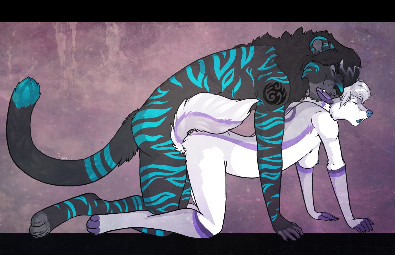 all_fours anthro bite black_body black_fur black_hair breasts canid canine canis doggystyle duo e621 eyes_closed felid female female_penetrated from_behind_position fur hair hybrid liger lion male male/female male_penetrating male_penetrating_female mammal mane nipples nude open_mouth pantherine paws penetration penile penile_penetration penis_in_vagina sex simple_background smile stripes tail tiger tongue vaginal vaginal_penetration vizza white_body white_fur white_hair wolf
