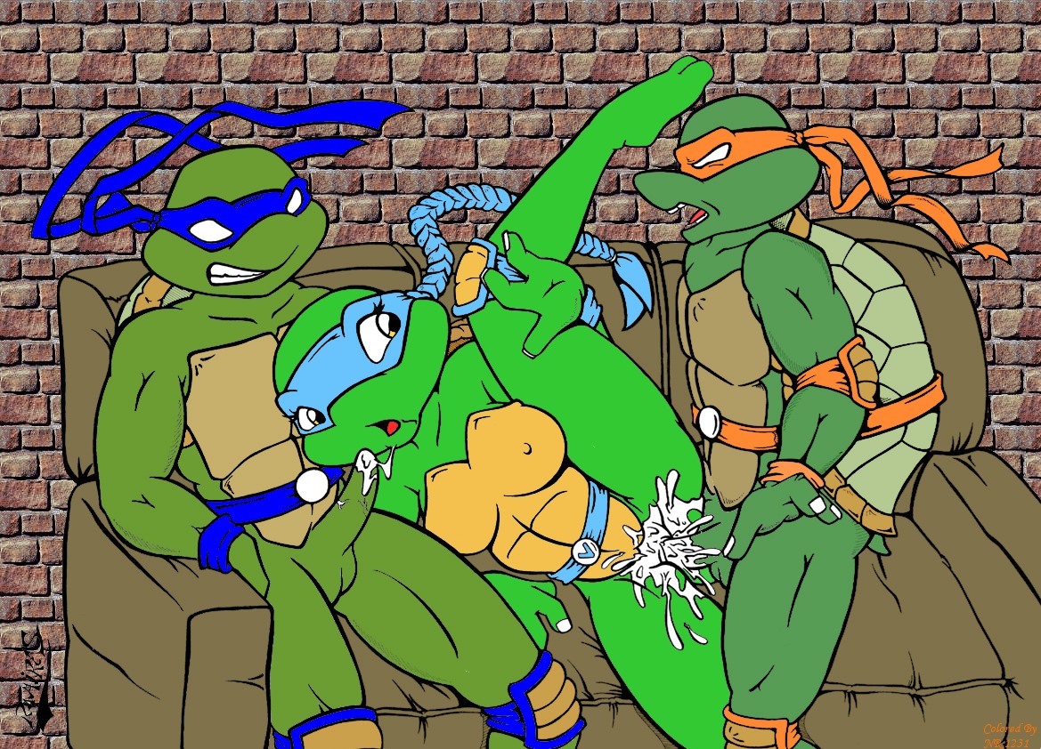 1girls 2boys anthro anthro_only balls cum female incest indoors leonardo male michelangelo ninja_turtles:_the_next_mutation nipples penis ramires rule34 sex straight tagme teenage_mutant_ninja_turtles threesome turtle venus_de_milo