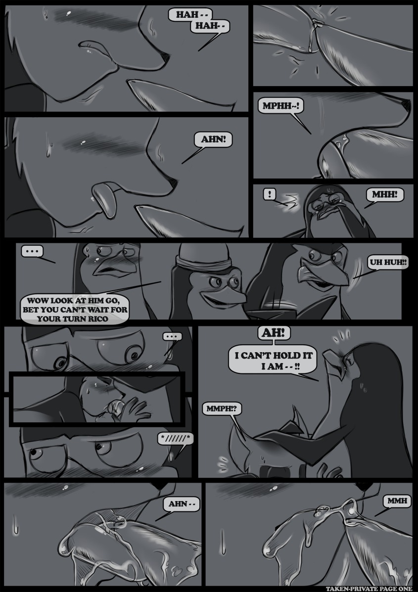 adelie_penguin anthro avian bird black_and_white bodily_fluids brush-tailed_penguin comic crown cum cum_in_mouth cum_inside dialogue dreamworks duo e621 english_text erection fellatio genital_fluids genitals headgear king_julien kowalski_(madagascar) lemur licking madagascar_(series) male male/male male_penetrated male_penetrating male_penetrating_male mammal markings monochrome oral oral_penetration penetration penguin penile penis penis_lick primate private_(madagascar) rico_(madagascar) ring-tailed_lemur ring_(marking) ringed_tail sex skipper_(madagascar) strepsirrhine striped_markings striped_tail stripes tail tail_markings text the_penguins_of_madagascar tongue tongue_out tsuyagami