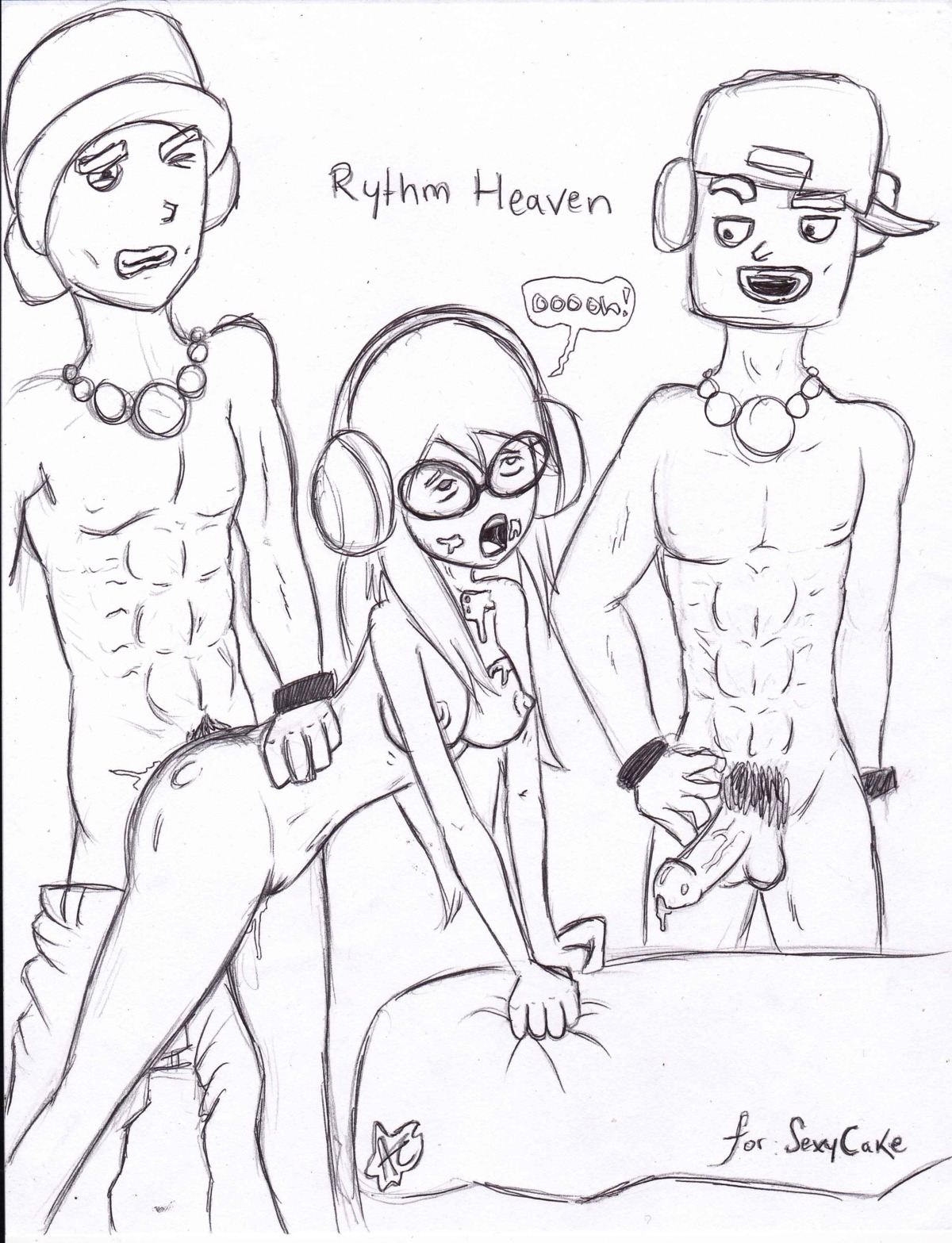 clothing cum daisuki_rap_(rhythm_tengoku) female glasses love_rap_(rhythm_heaven) mc_adore nintendo pubic_hair pussy rhythm_heaven rhythm_tengoku rule34 sora_(rhythm_tengoku) tagme