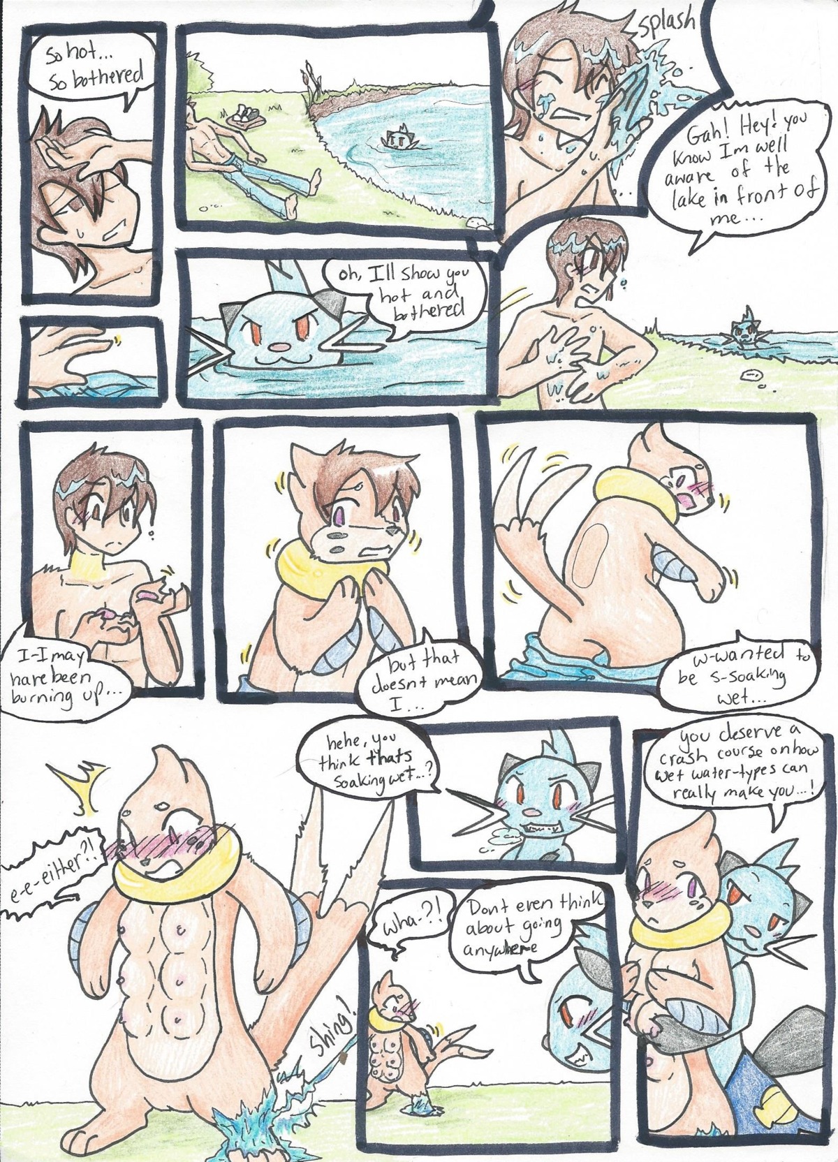 2014 after_transformation bdsm blue_body blue_fur blush bondage bound breasts brown_eyes brown_hair buizel clothed clothing comic concern confusion dewott duo e621 embarrassed english_text female feral_transformation from_behind_position fur gender_transformation generation_4_pokemon generation_5_pokemon genitals hair happy hi_res human ice looking_back looking_down male male/female mammal mtf_transformation multi_breast multi_nipple mustelid nintendo nipples nude orange_body orange_fur paws pokemon pokemon_(species) purple_eyes rainbowraven red_eyes sex teats text topless transformation vulva water wet whiskers