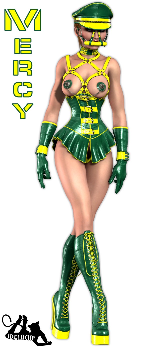 3d bondage character_name dc dc_comics female idelacio mercy_graves rule34 signature superman_(series) text